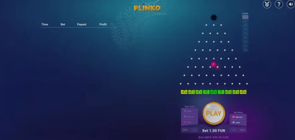 Plinko Game Casino By Bgaming Gameplay.